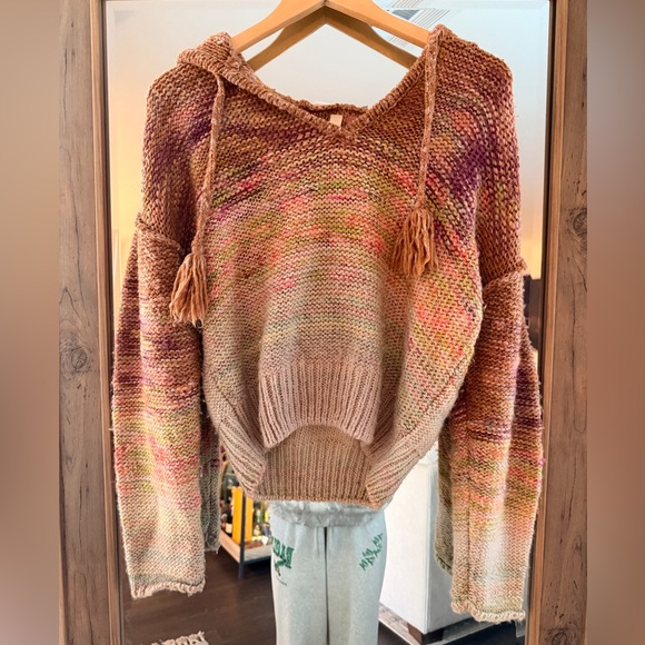 Anthropologie Pilcro Fringe Knit Hoodie - Picture 2 of 5